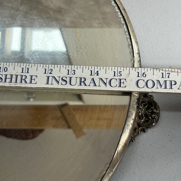 Antique Ornate Table Mirror Plateau Footed 16" Victorian Superior Silver Co. - Picture 9 of 16